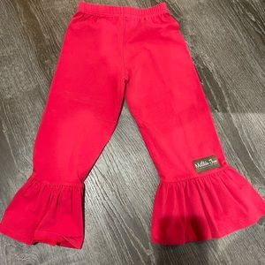 Matilda Jane size 6 cheerful elf big ruffle red pants vguc